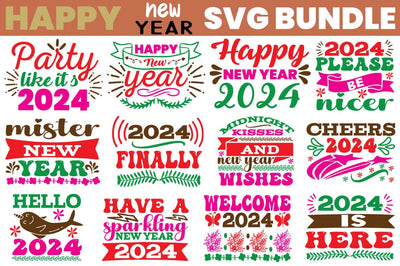 Happy New Year 2024 SVG Angelina750 