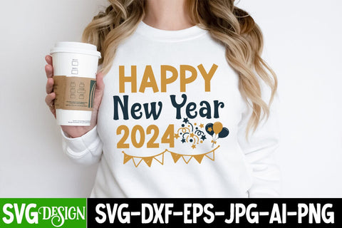 Happy New Year 2024 SVG Cut File ,Happy New Year 2024 SVG Design,Happy New Year 2024 Sublimation Design PNG, New Year 2024 SVG Cut File, 2024 New Year SVG bundle,New Year SVG Design 2024 SVG BlackCatsMedia 