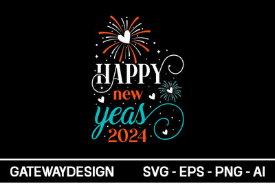 Happy New Year 2024 Svg Design SVG designmaster24 