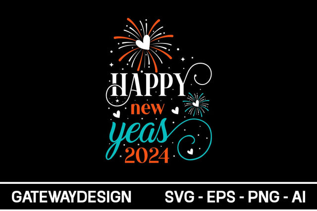 Happy New Year 2024 Svg Design SVG designmaster24 