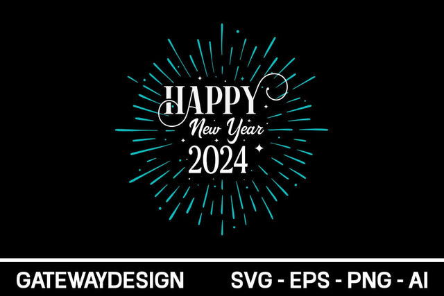 Happy New Year 2024 Svg Design SVG designmaster24 