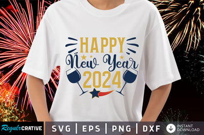 Happy new year 2024 svg design SVG Regulrcrative 