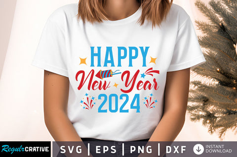 Happy new year 2024 svg design SVG Regulrcrative 