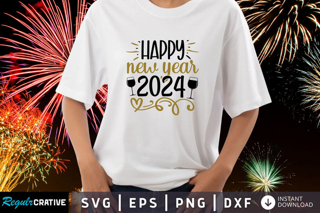 Happy new year 2024 Svg Design SVG Regulrcrative 