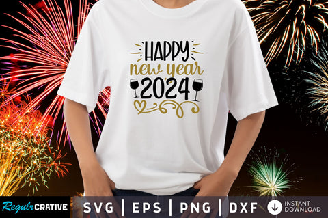 Happy new year 2024 Svg Design SVG Regulrcrative 