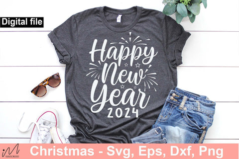 Happy new year 2024 svg, Happy new year 2024 svg, Happy new year t shirt, Gift of New year, First day of 2024 svg, Last day of 2023 svg, Bless of new year svg SVG Isabella Machell 