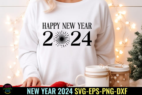 Happy New Year 2024 SVG PNG I New Year Cut Files 2024 SVG Happy Printables Club 