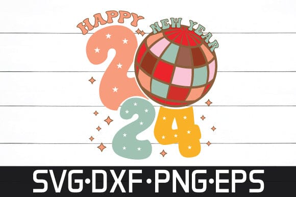 happy new year 2024 svg retro design SVG sk.swapon Roy 