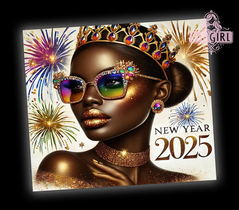 Happy New Year 2025 Black Girl Tumbler, Black Girl Tumbler, 2025 Tumbler Wrap, New Year Celebration, African American Gift, Inspirational Tumbler, Custom Sublimation Design Sublimation SvggirlplusArt 