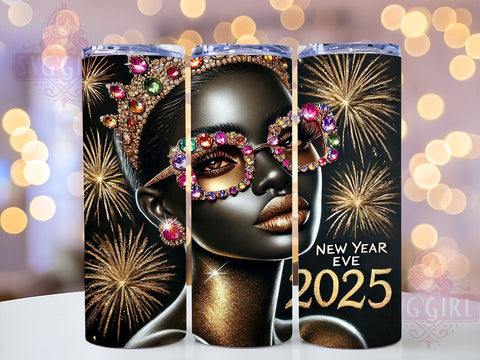 Happy New Year 2025 Black Girl Tumbler, Black Girl Tumbler, 2025 Tumbler Wrap, New Year Celebration, African American Gift, Inspirational Tumbler, Custom Sublimation Design Sublimation SvggirlplusArt 
