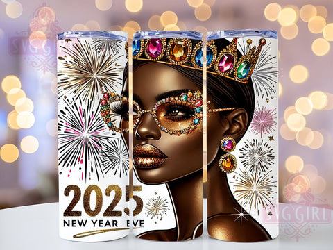 Happy New Year 2025 Black Girl Tumbler, Black Girl Tumbler, 2025 Tumbler Wrap, New Year Celebration, African American Gift, Inspirational Tumbler, Custom Sublimation Design Sublimation SvggirlplusArt 