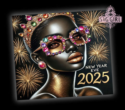 Happy New Year 2025 Black Girl Tumbler, Black Girl Tumbler, 2025 Tumbler Wrap, New Year Celebration, African American Gift, Inspirational Tumbler, Custom Sublimation Design Sublimation SvggirlplusArt 