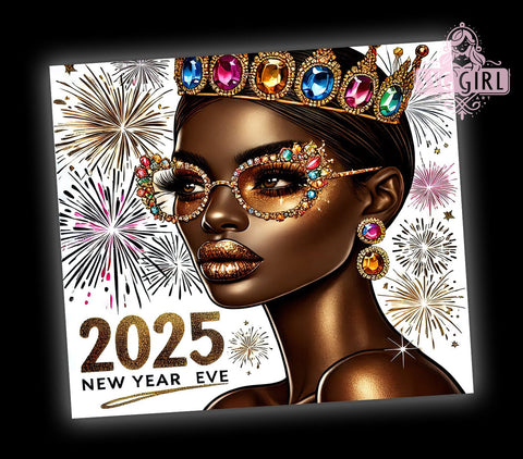 Happy New Year 2025 Black Girl Tumbler, Black Girl Tumbler, 2025 Tumbler Wrap, New Year Celebration, African American Gift, Inspirational Tumbler, Custom Sublimation Design Sublimation SvggirlplusArt 