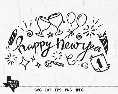 Happy New Year 2025 | Christmas SVG SVG Texas Southern Cuts 