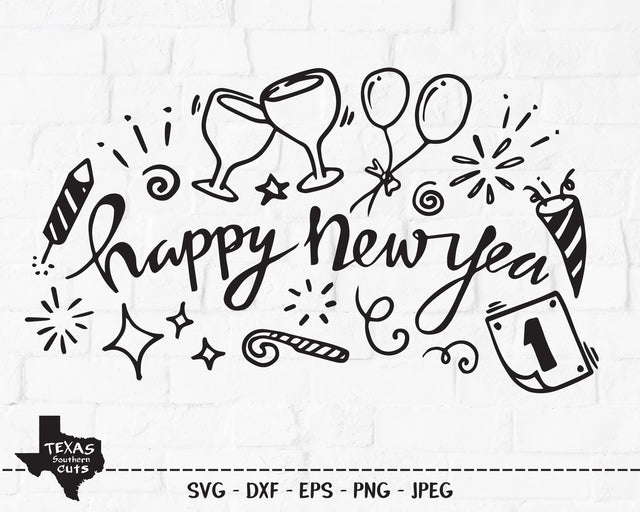 Happy New Year 2025 | Christmas SVG SVG Texas Southern Cuts 