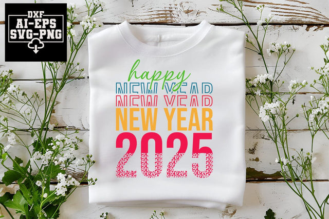 Happy New Year 2025 Svg Cut Files Creative Art SVG CraftlabSvg55 