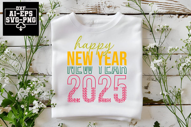 Happy New Year 2025 Svg Cut Files Creative Art SVG CraftlabSvg55 