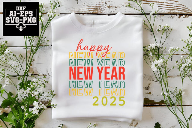 Happy New Year 2025 Svg Cut Files Creative Art SVG CraftlabSvg55 