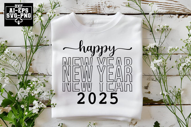 Happy New Year 2025 Svg Cut Files Creative Art SVG CraftlabSvg55 