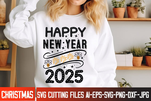 Happy New Year 2025 SVG Design, Happy New Year 2025 SVG Design, Happy New Year Crew ,New year SVG Bundle 2025 SVG BlackCatsMedia 