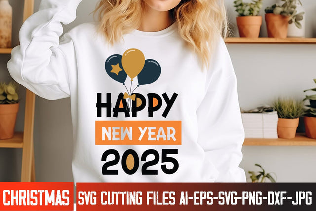 Happy New Year 2025 SVG Design, Happy New Year 2025 SVG Design, Happy New Year Crew ,New year SVG Bundle 2025 SVG BlackCatsMedia 