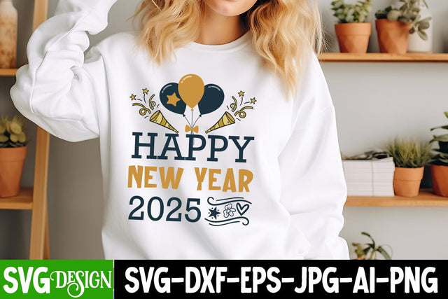 Happy New Year 2025 SVG Design, New Year 2025 SVG,Happy New Year 2025 SVG Design, Happy New Year Crew ,New year SVG Bundle 2025 SVG BlackCatsMedia 
