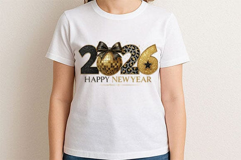 Happy New Year 2026 PNG Gold Leopard Glitter New Year Design SVG BillahCrafts 