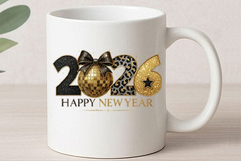 Happy New Year 2026 PNG Gold Leopard Glitter New Year Design SVG BillahCrafts 