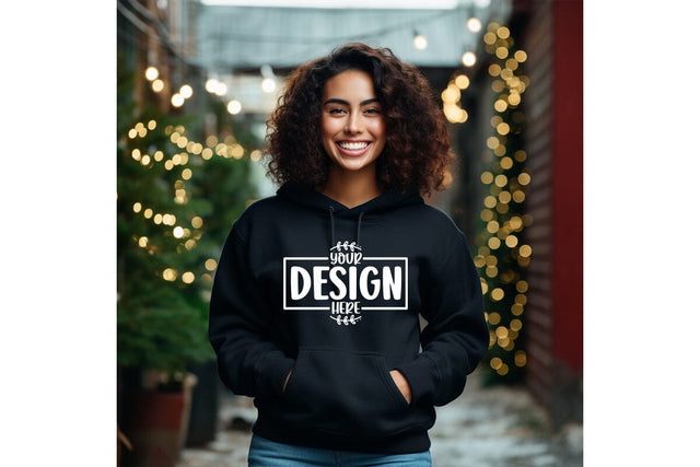 Happy New Year Black Sweatshirt Mockup Mock Up Photo Craftlabsvg24 