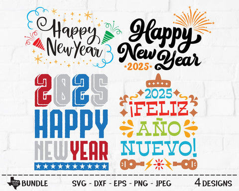 Happy New Year Bundle | New Years SVG SVG Texas Southern Cuts 