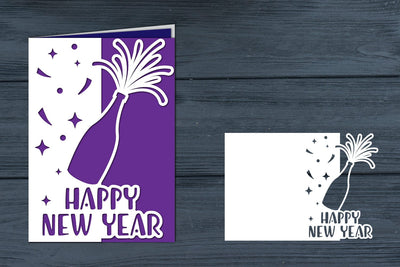 Happy New Year Card , Happy New Year Papercut SVG zafrans studio 