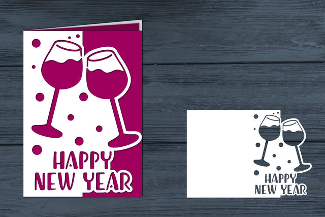 Happy New Year Card , New Year Papercut SVG zafrans studio 