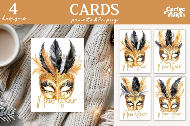 Happy New Year Cards, New Year Printable Cards Sublimation Carla C Designs 