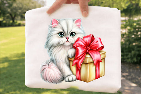 Happy New Year Cat Clipart PNG Bundle Sublimation SVGArt 
