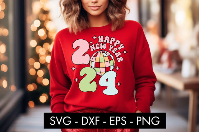 Happy New Year Disco ball SVG Cut File SVG Freeling Design House 