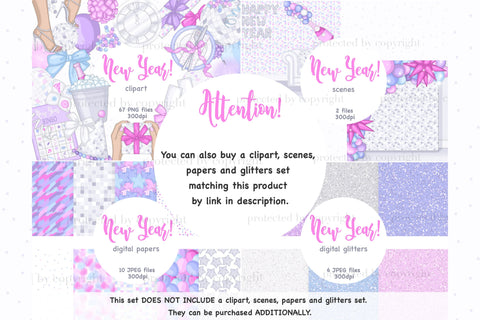 Happy New Year Girls | Best Friends Clipart SVG GlamArtZhanna 