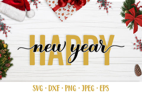 Happy New Year hand lettered SVG. Shirt design SVG LaBelezoka 