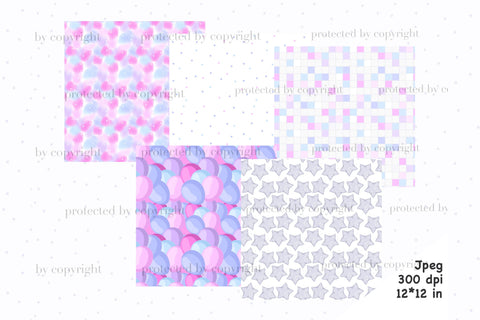 Happy New Year Pattern | Balloons Digital Paper Digital Pattern GlamArtZhanna 