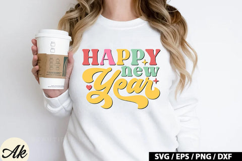 Happy new year Retro SVG SVG akazaddesign 