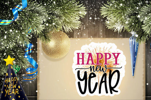 Happy new year Sticker Design Sublimation Regulrcrative 