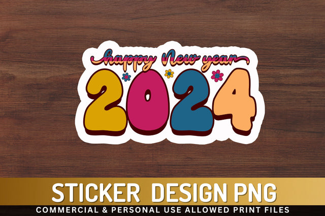 Happy new year Sticker Design Sublimation Regulrcrative 