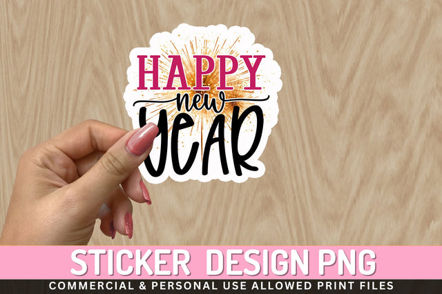 Happy new year Sticker Design Sublimation Regulrcrative 