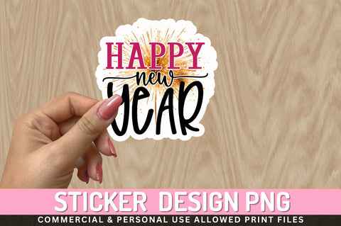 Happy new year Sticker Design Sublimation Regulrcrative 