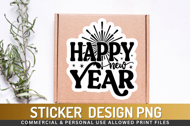 Happy new year Sticker Design Sublimation Regulrcrative 