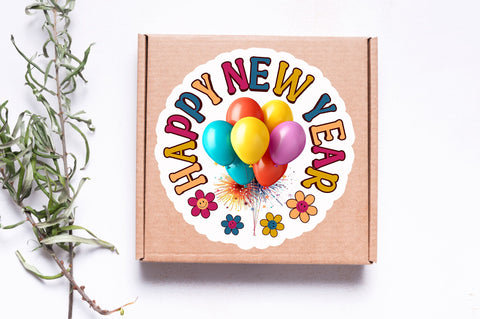 Happy new year Sticker Design Sublimation Regulrcrative 