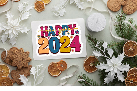 Happy new year Sticker Design Sublimation Regulrcrative 