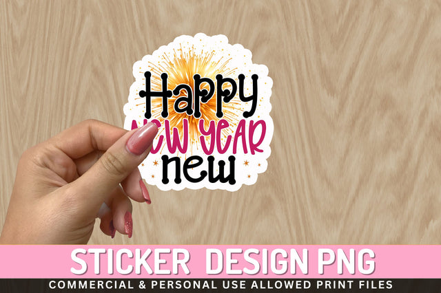 Happy new year Sticker Design Sublimation Regulrcrative 