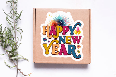 Happy new year Sticker Design Sublimation Regulrcrative 