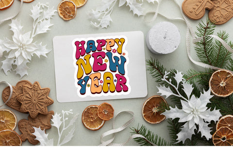 Happy new year Sticker Design Sublimation Regulrcrative 