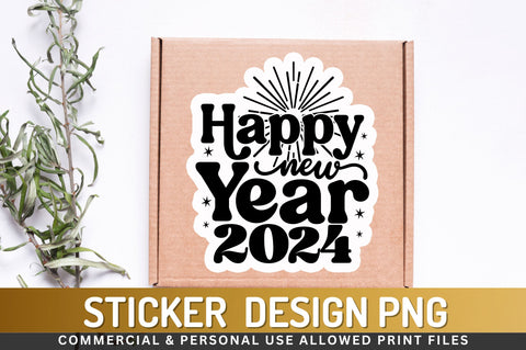 Happy new year Sticker Design Sublimation Regulrcrative 